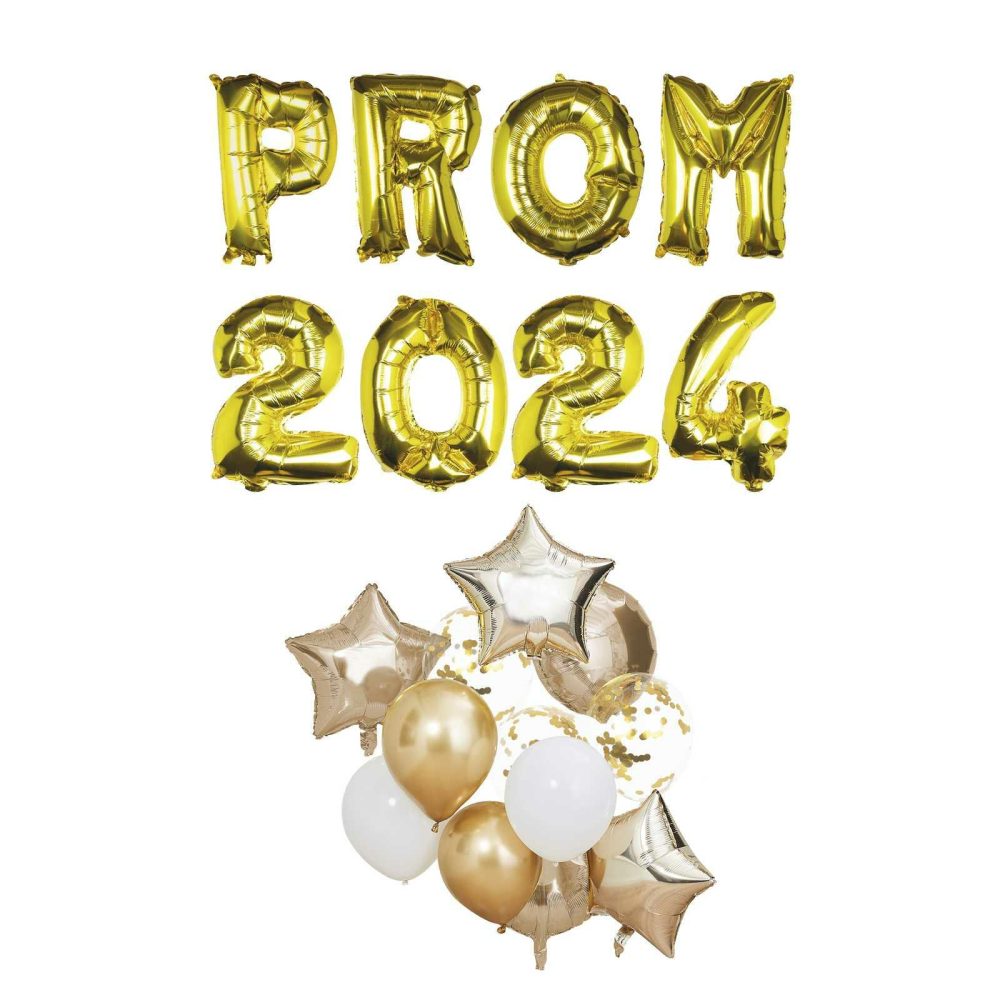 Letter Balloons |   Gold Prom 2024 Balloon Bundle Balloons Foil Balloons