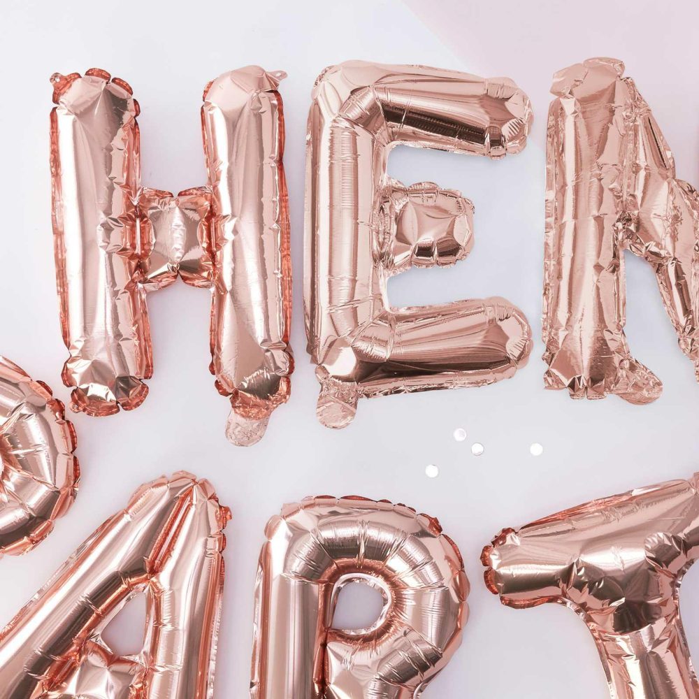 Letter Balloons |   Rose Gold Bachelorette Party Balloon Bunting – Team Bride Balloons Letter Balloons