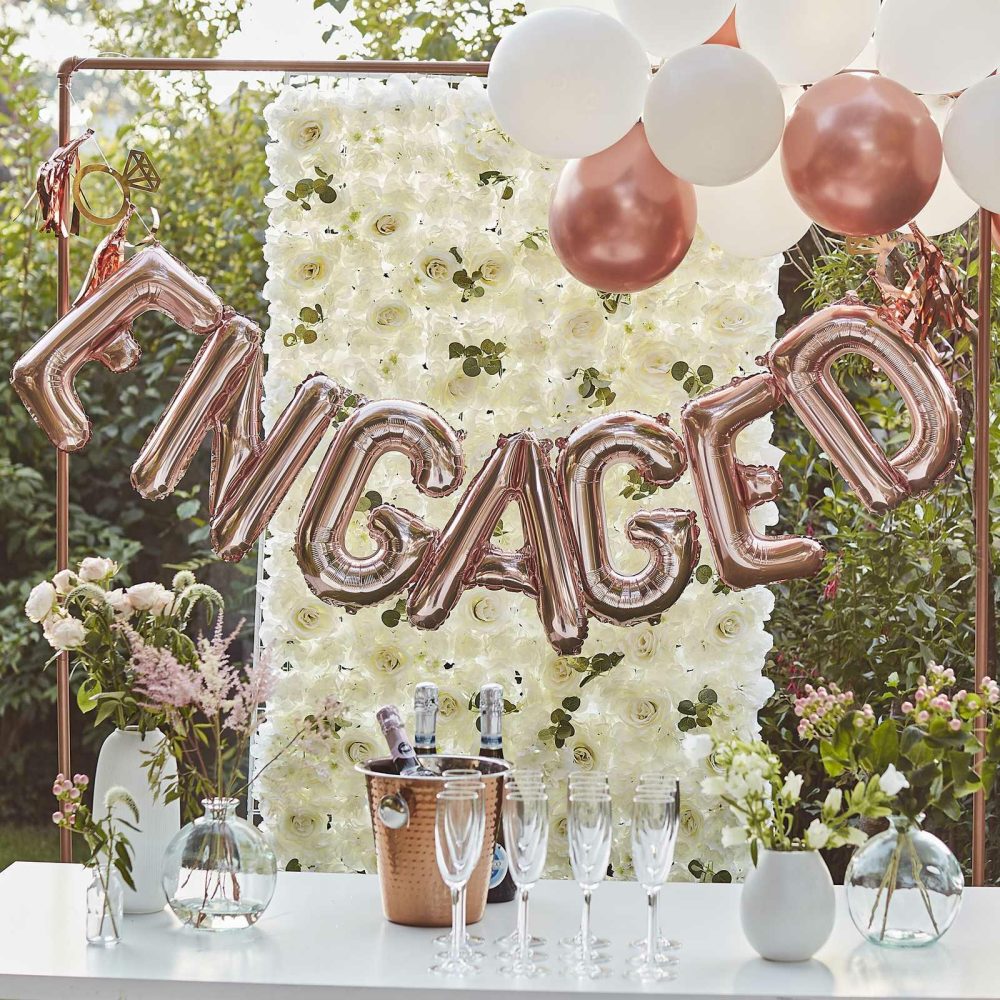 Letter Balloons |   Rose Gold Engaged Balloon Bunting Balloons Foil Balloons