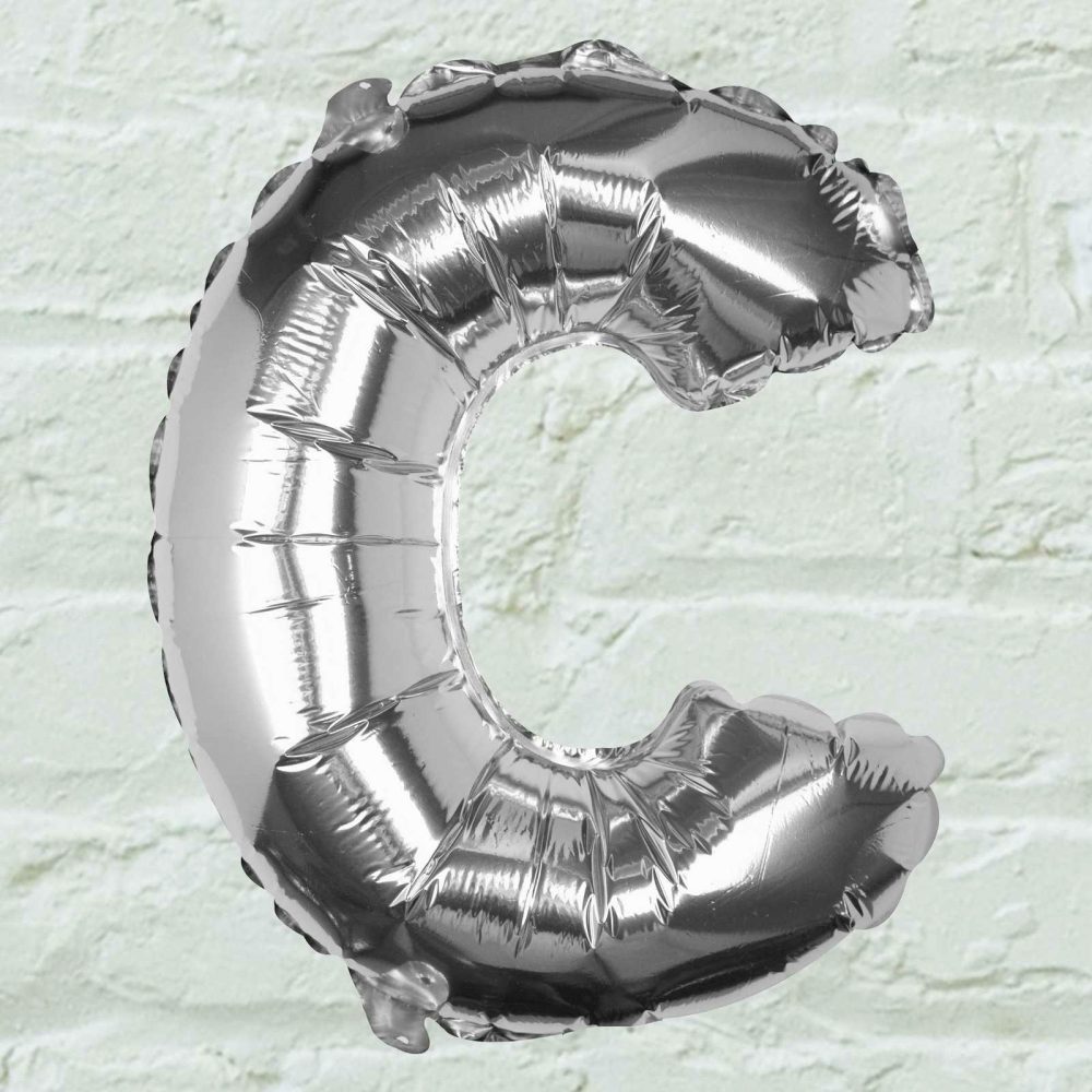 Letter Balloons |   Silver Foil Letter C Balloon Balloons Foil Balloons