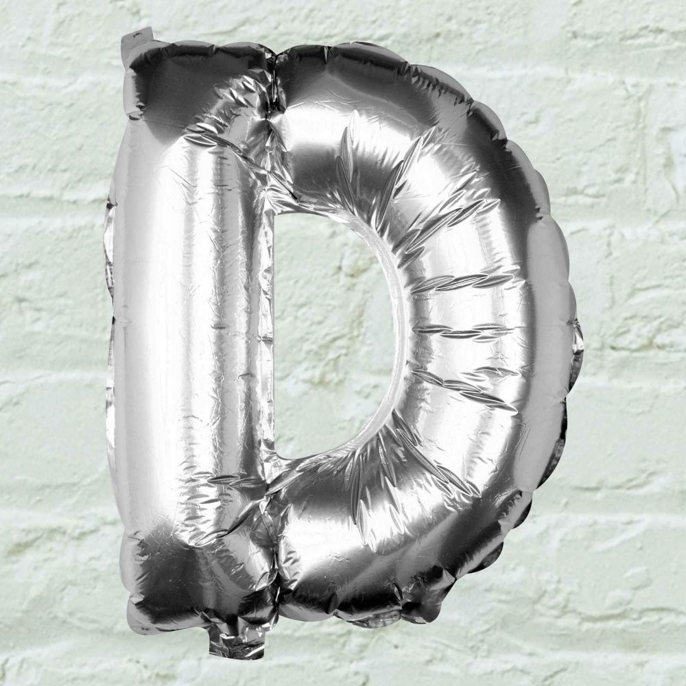 Letter Balloons |   Silver Foil Letter D Balloon Balloons Foil Balloons