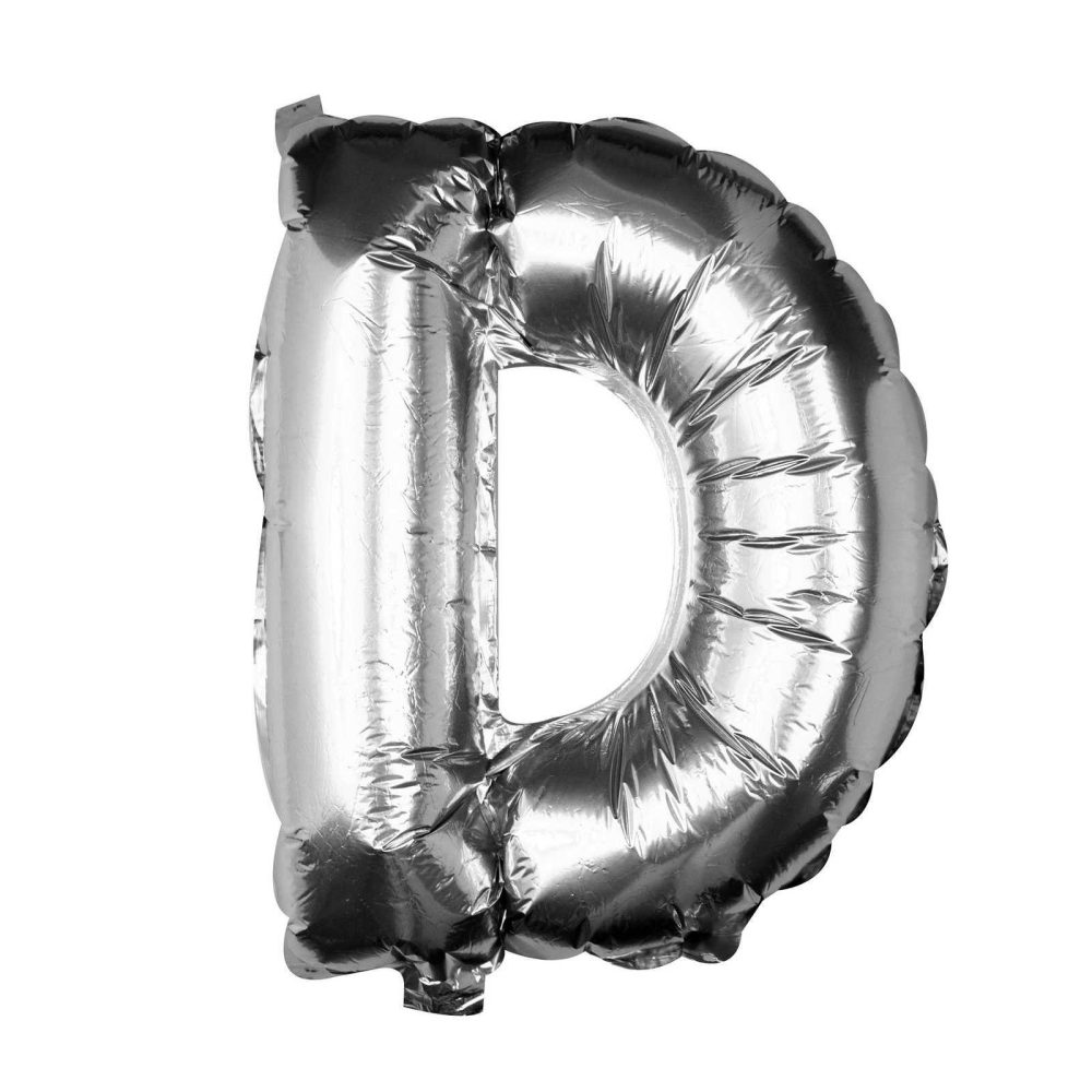 Letter Balloons |   Silver Foil Letter D Balloon Balloons Foil Balloons