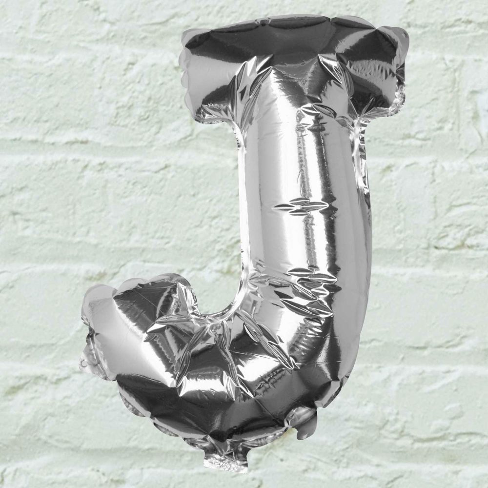 Letter Balloons |   Silver Foil Letter J Balloon Balloons Foil Balloons