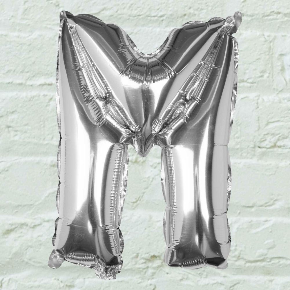 Letter Balloons |   Silver Foil Letter M Balloon Balloons Foil Balloons