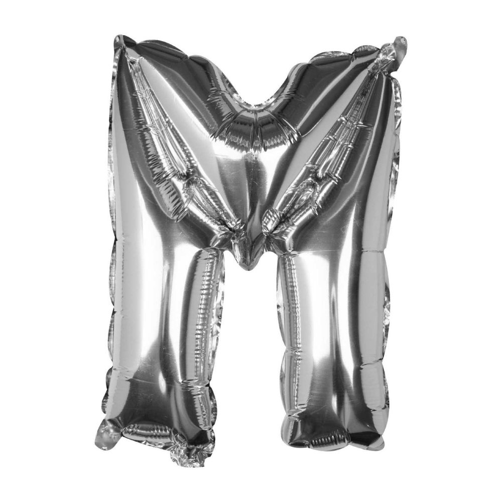 Letter Balloons |   Silver Foil Letter M Balloon Balloons Foil Balloons