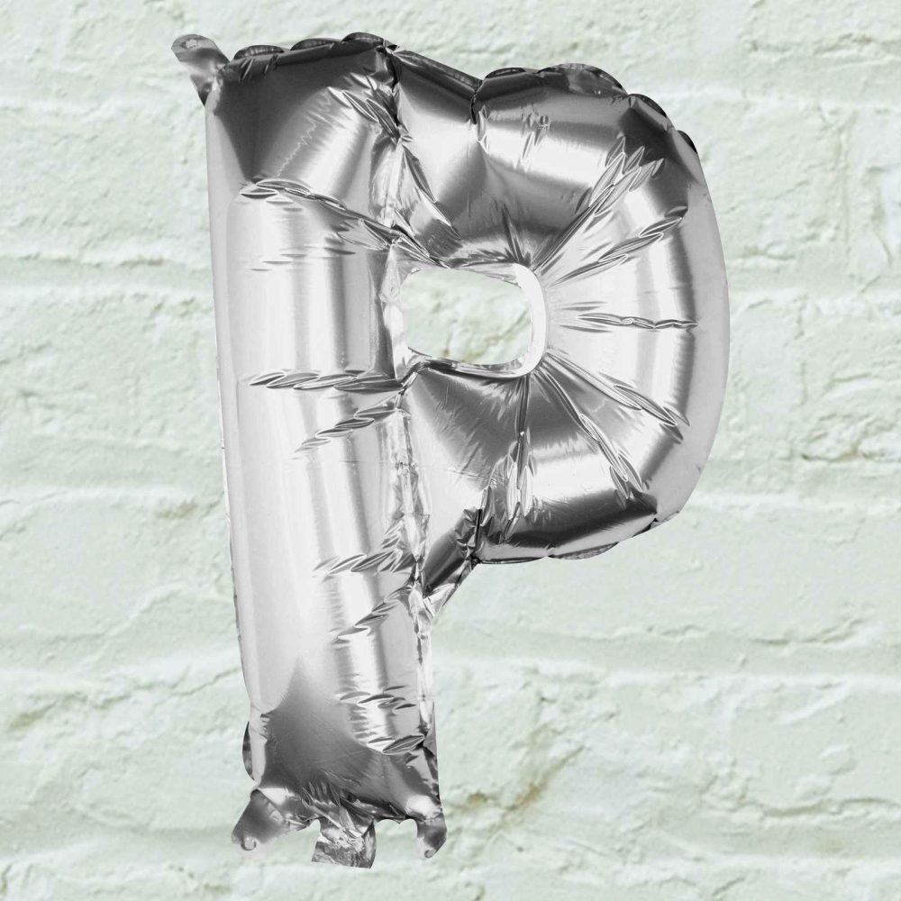 Letter Balloons |   Silver Foil Letter P Balloon Balloons Foil Balloons