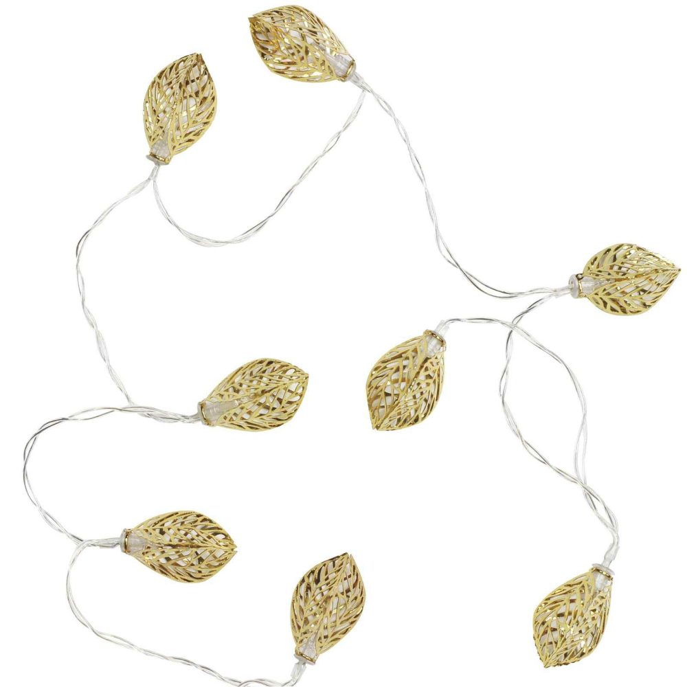 Lighting |   Gold Vine Leaf String Lights Homeware Lighting