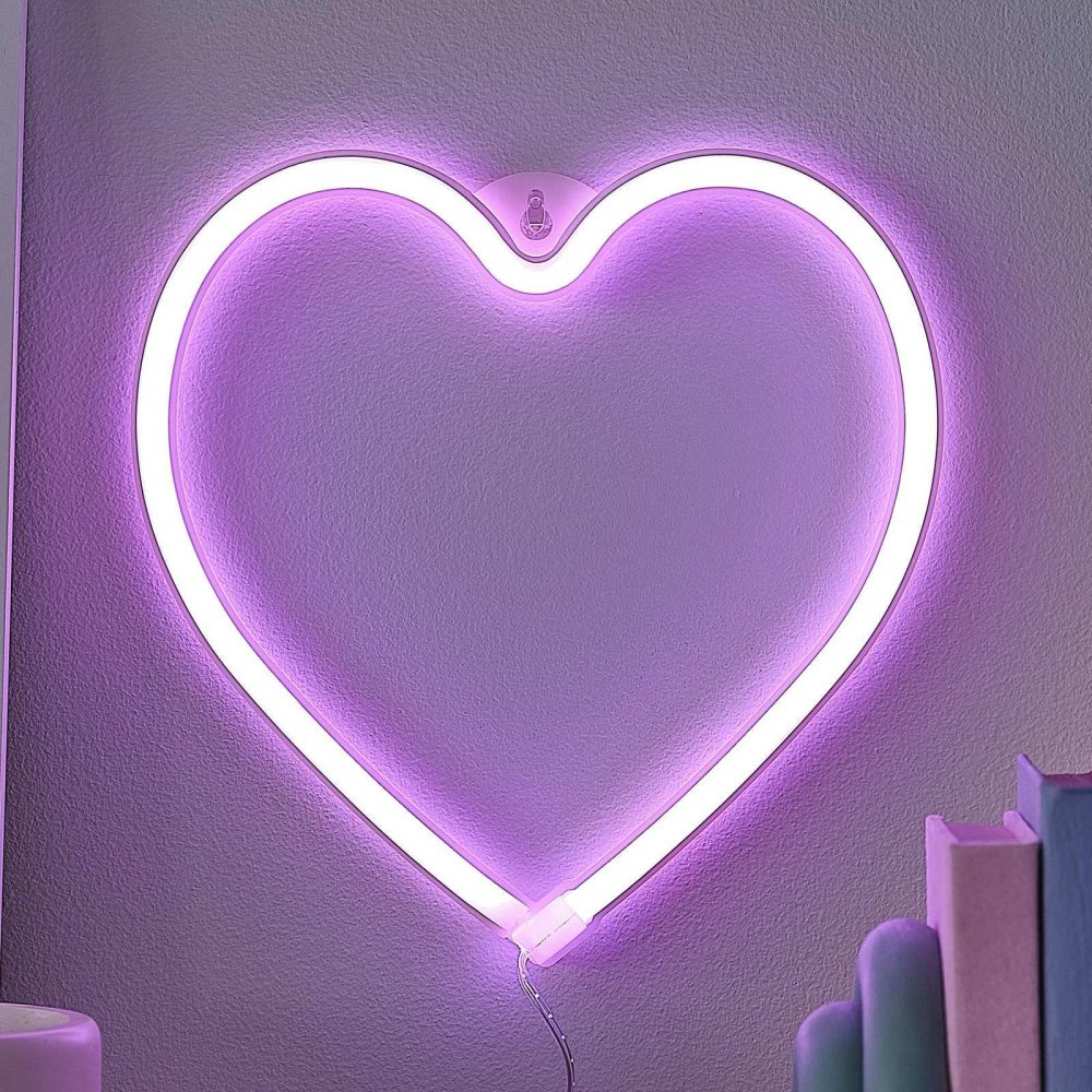 Lighting |   Pink Neon Heart Light Homeware Lighting