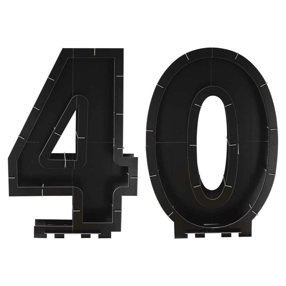 Number Balloons |   Black 40Th Balloon Mosaic Frame Decoration Balloon Mosaic Stands Balloon Mosaic Stands