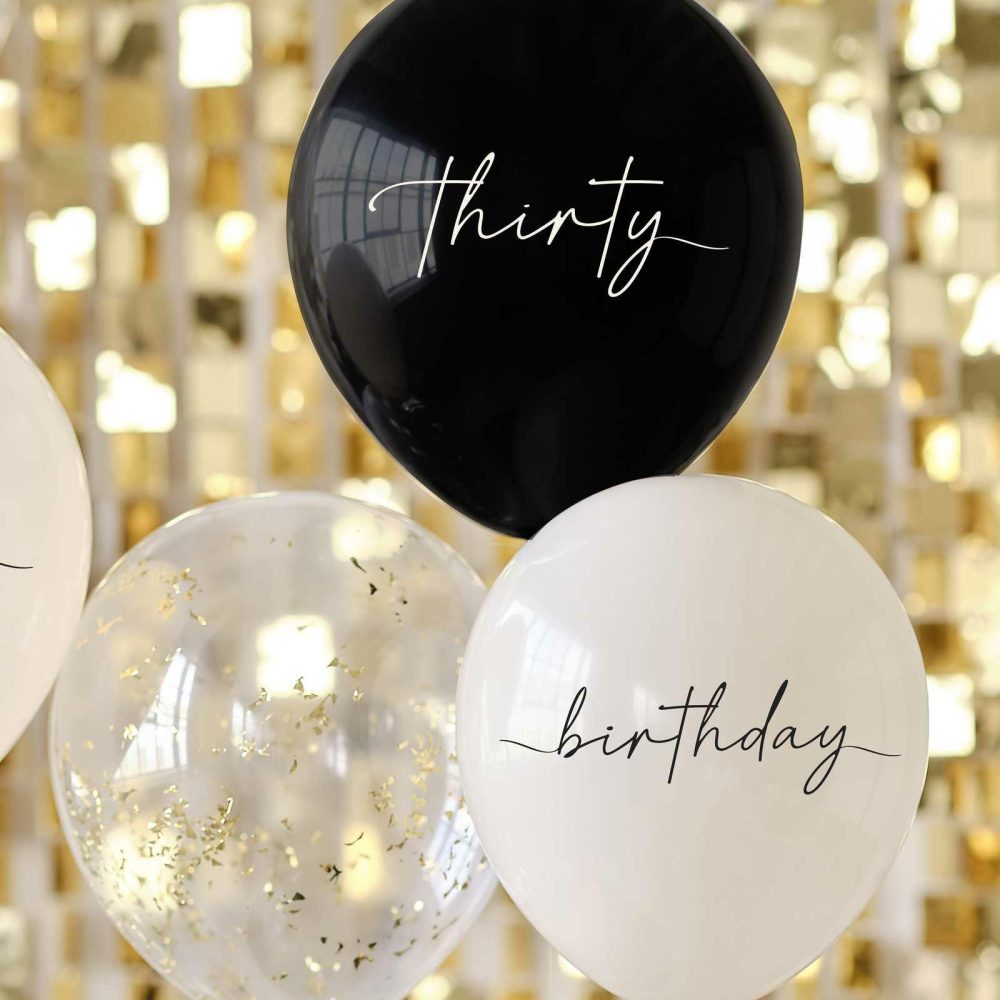 Number Balloons |   Black, Nude, Cream And Champagne Gold 30Th Birthday Party Balloons Balloons Number Balloons