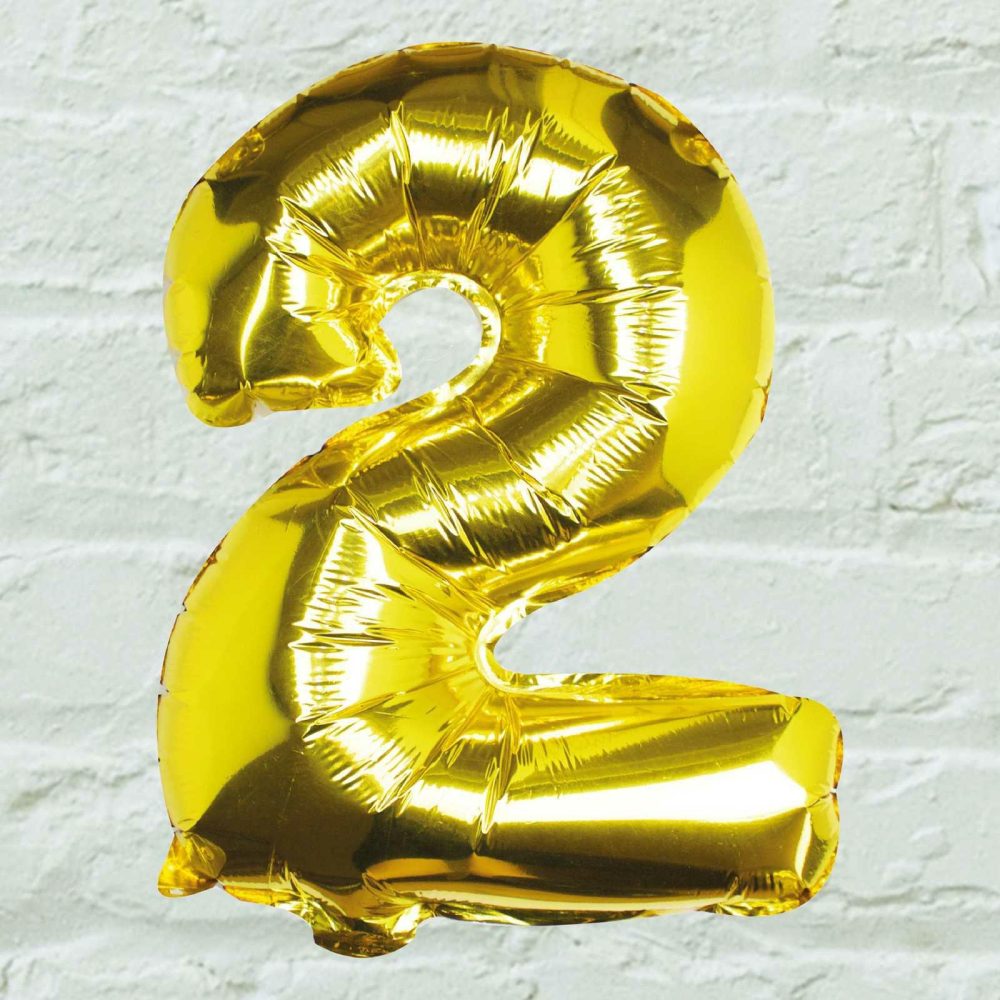 Number Balloons |   Gold Foil Number 2 Balloon Balloons Foil Balloons