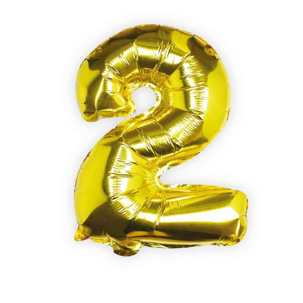 Number Balloons |   Gold Foil Number 2 Balloon Balloons Foil Balloons