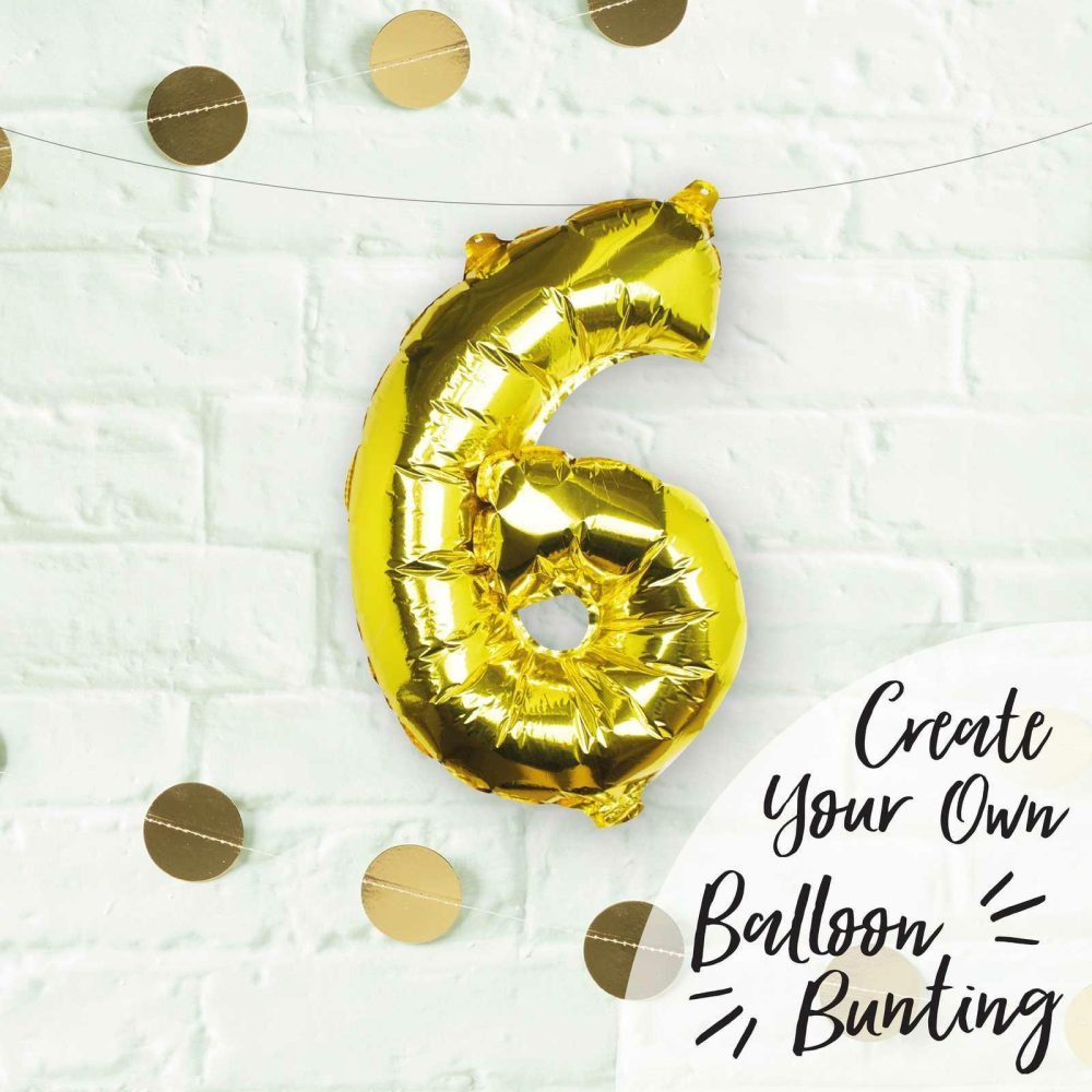 Number Balloons |   Gold Foil Number 6 Balloon Balloons Foil Balloons