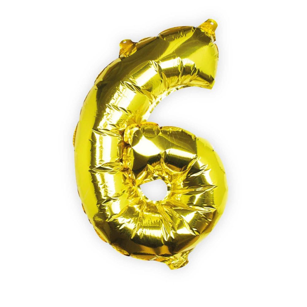 Number Balloons |   Gold Foil Number 6 Balloon Balloons Foil Balloons