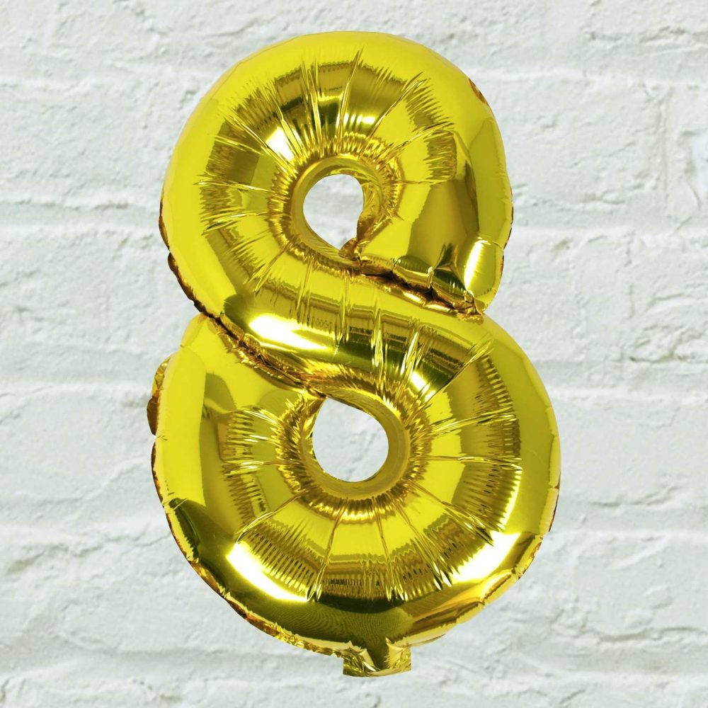 Number Balloons |   Gold Foil Number 8 Balloon Balloons Foil Balloons