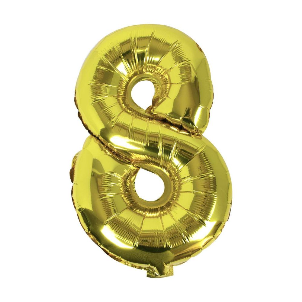 Number Balloons |   Gold Foil Number 8 Balloon Balloons Foil Balloons