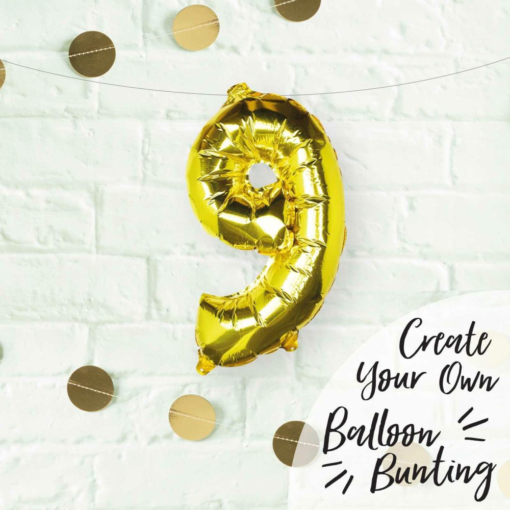 Number Balloons |   Gold Foil Number 9 Balloon Balloons Foil Balloons