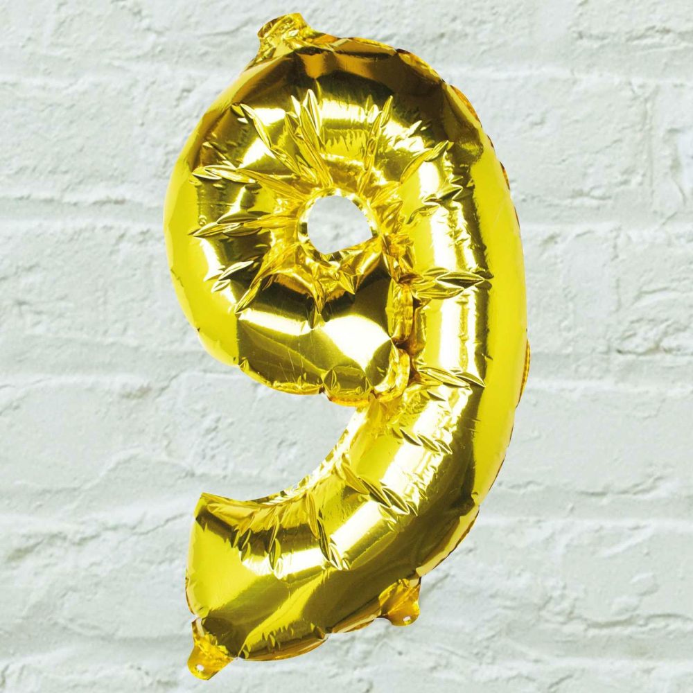 Number Balloons |   Gold Foil Number 9 Balloon Balloons Foil Balloons