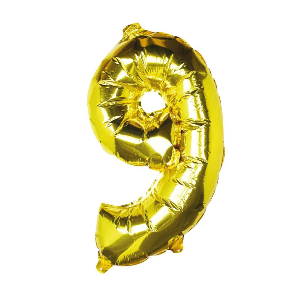 Number Balloons |   Gold Foil Number 9 Balloon Balloons Foil Balloons