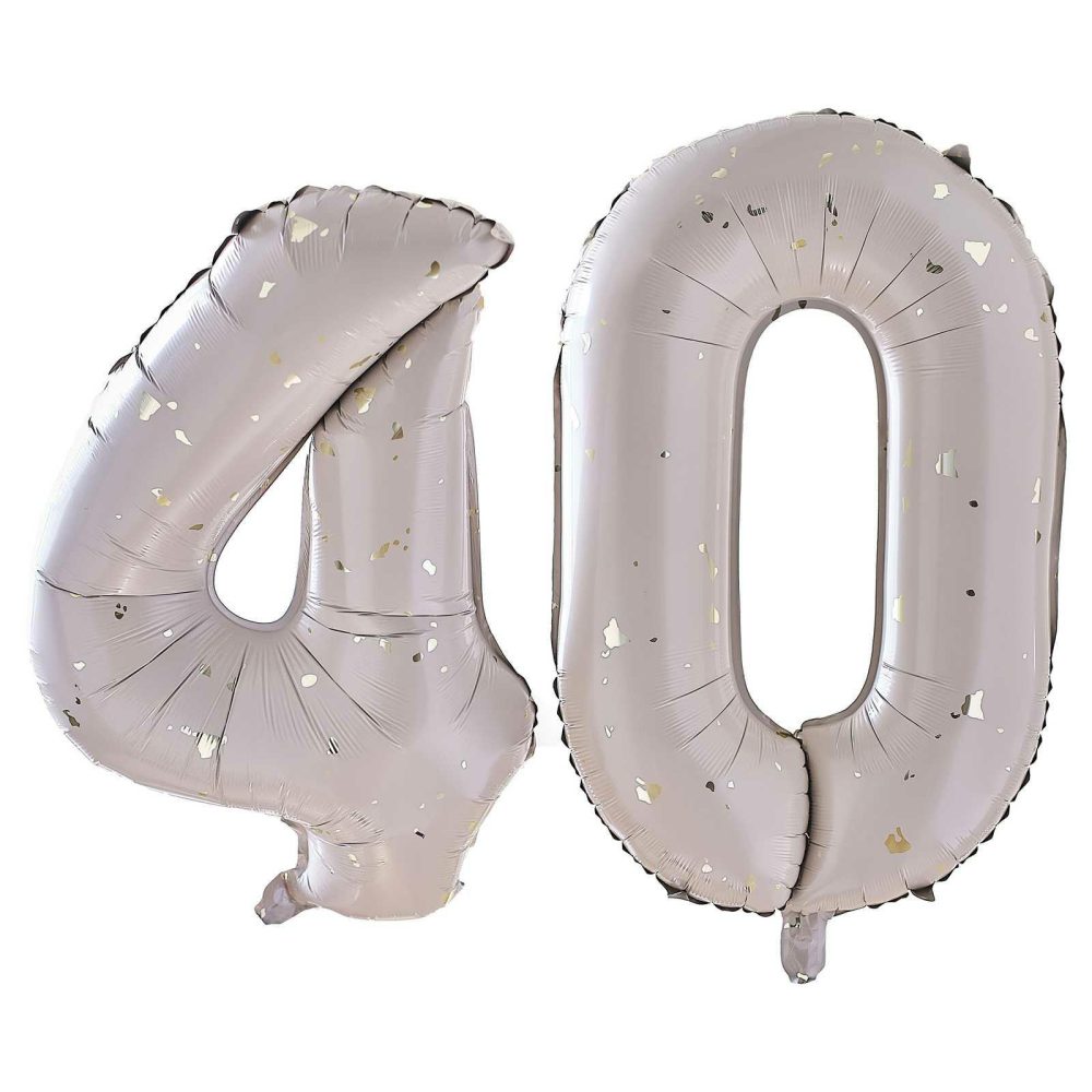 Number Balloons |   Gold Speckle 40Th Birthday Balloons Balloons Helium Balloons