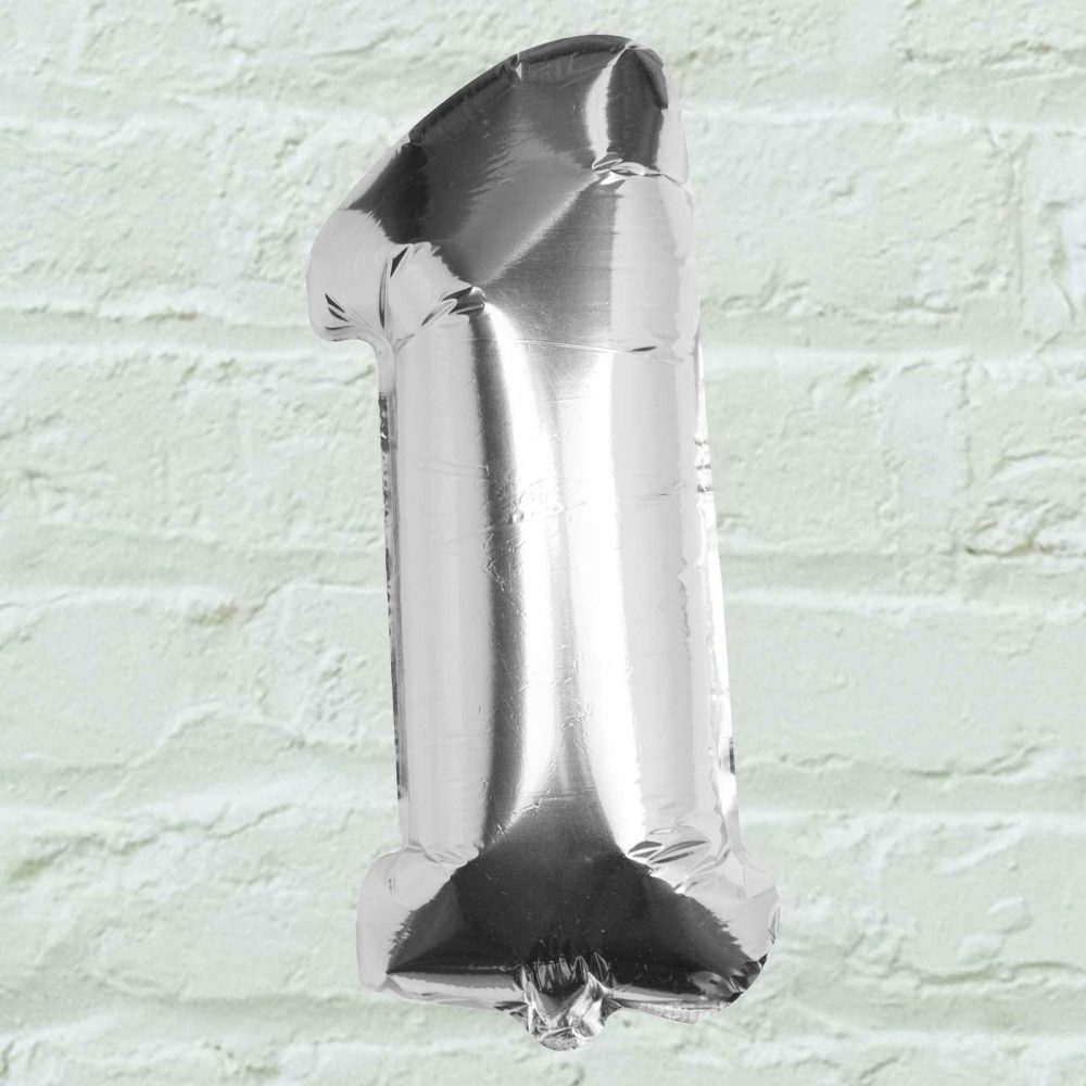 Number Balloons |   Silver Foil Number 1 Balloon Balloons Foil Balloons