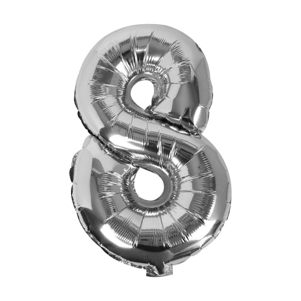 Number Balloons |   Silver Foil Number 8 Balloon Balloons Foil Balloons