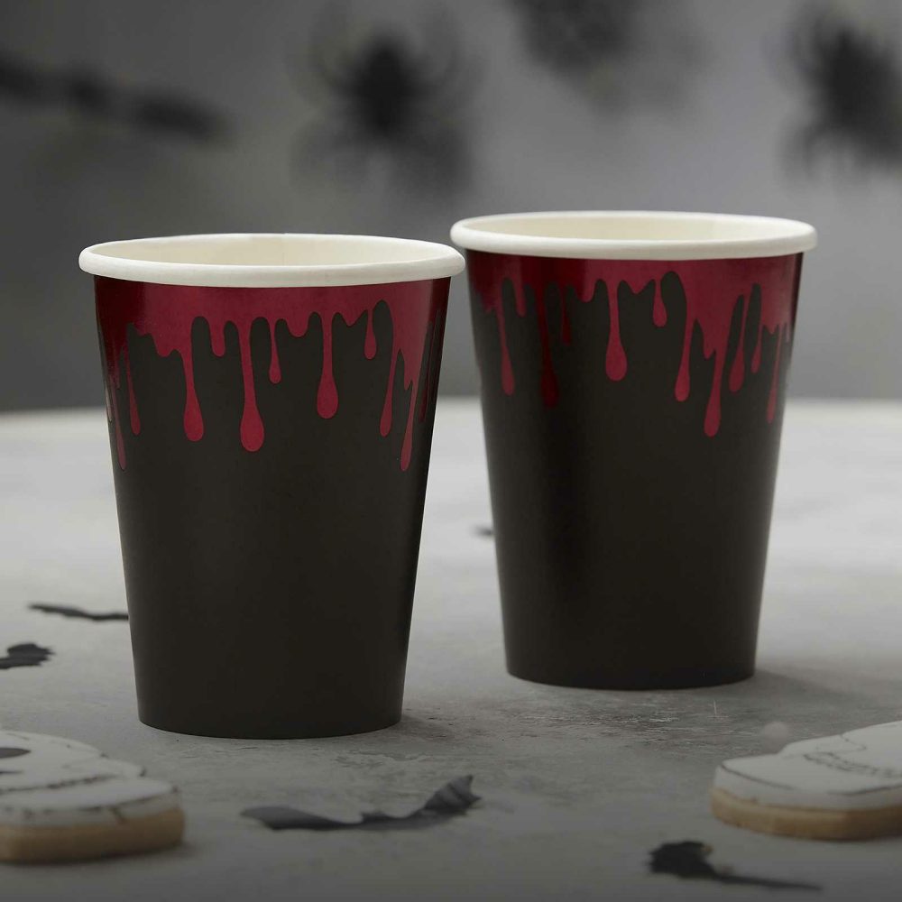 Paper Cups |   Blood Drip Foiled Paper Halloween Cups Paper Cups Paper Cups