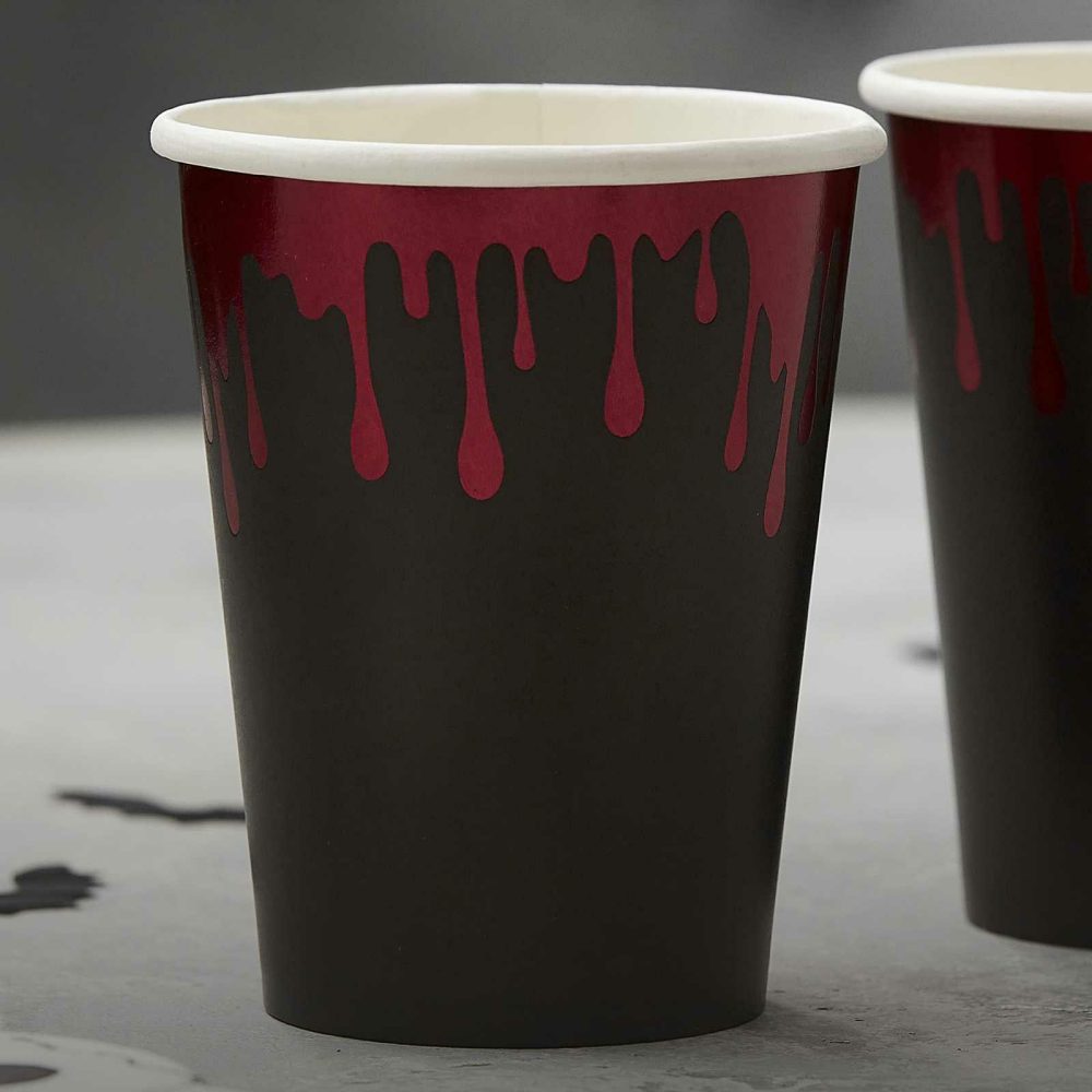 Paper Cups |   Blood Drip Foiled Paper Halloween Cups Paper Cups Paper Cups