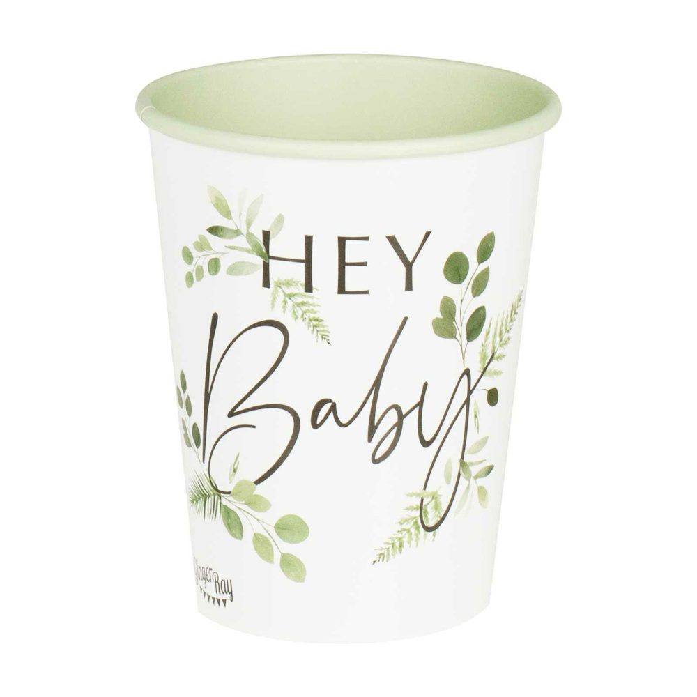 Paper Cups |   Botanical Hey Baby Shower Cups Paper Cups Paper Cups