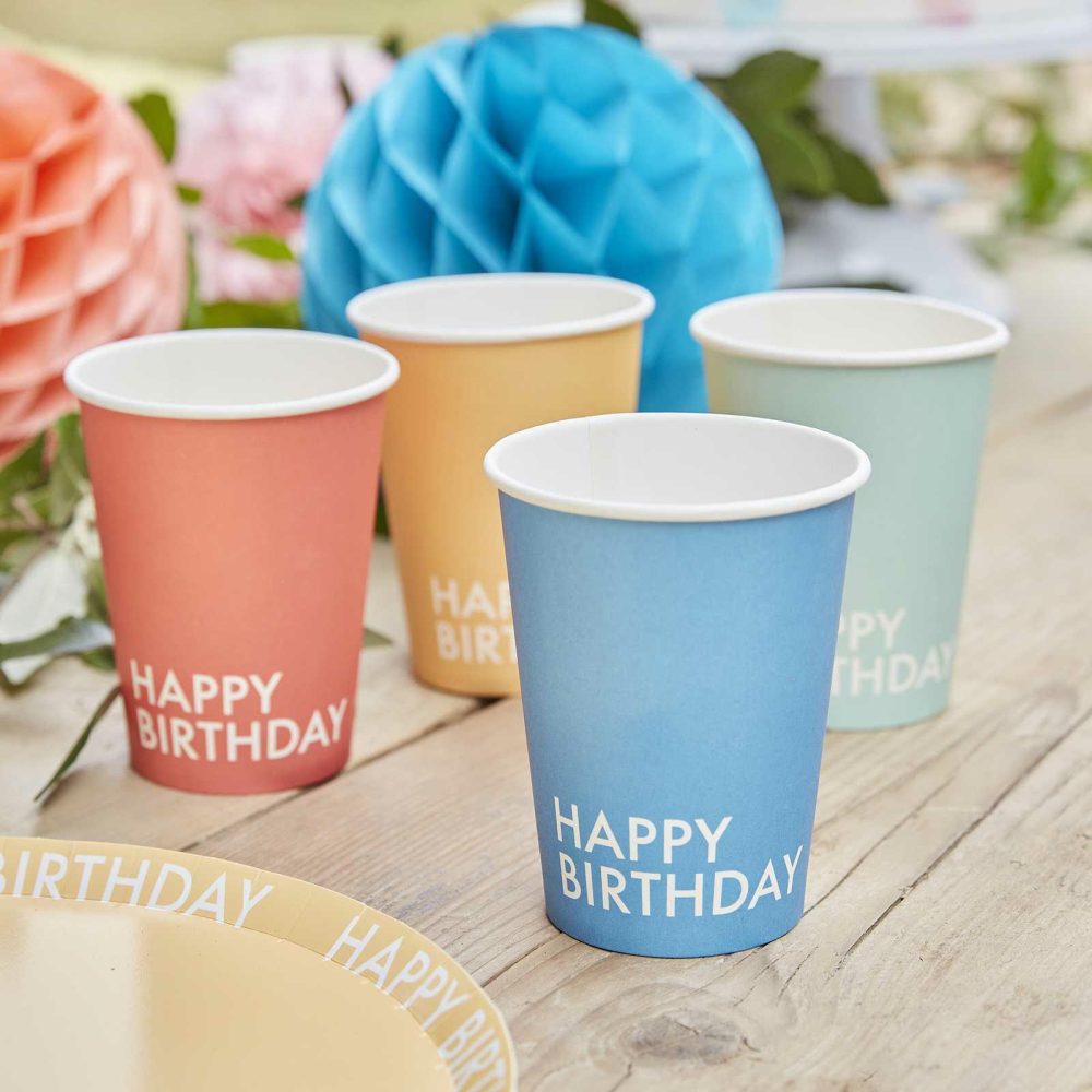 Paper Cups |   Brights Happy Birthday Paper Cups Paper Cups Paper Cups