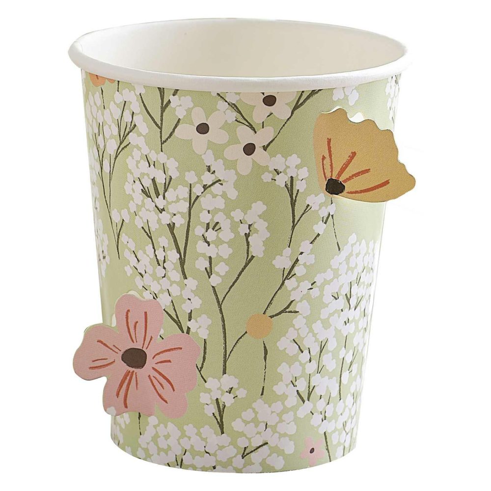 Paper Cups |   Floral Baby Shower Cups Paper Cups Paper Cups