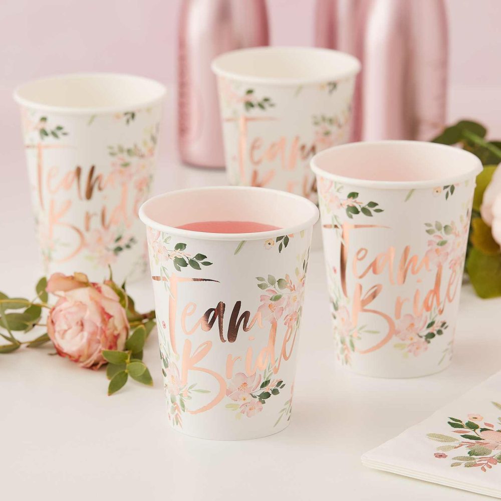 Paper Cups |   Floral Team Bride Cups Paper Cups Paper Cups