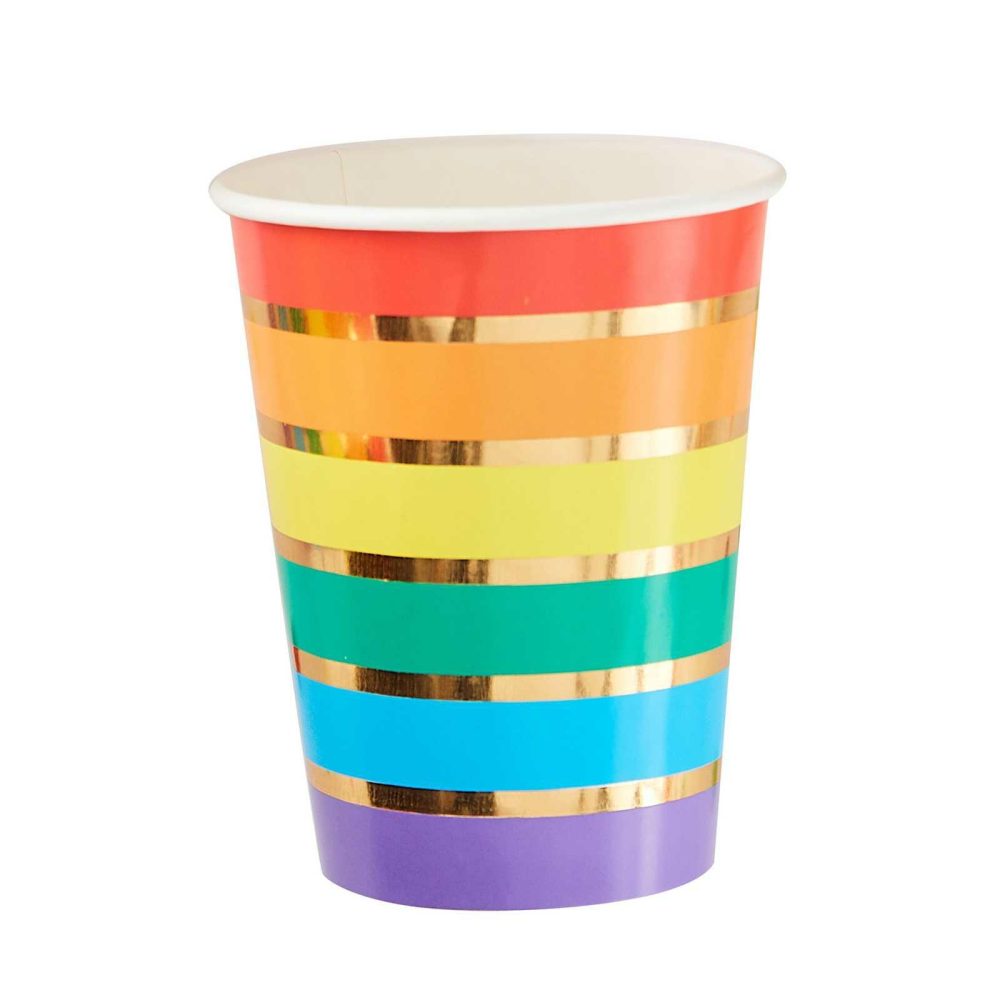 Paper Cups |   Gold Foil Rainbow Party Paper Cups Paper Cups Paper Cups