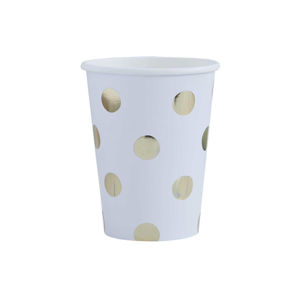 Paper Cups |   Gold Foiled Polka Dot Paper Cups – Pick And Mix Paper Cups Paper Cups