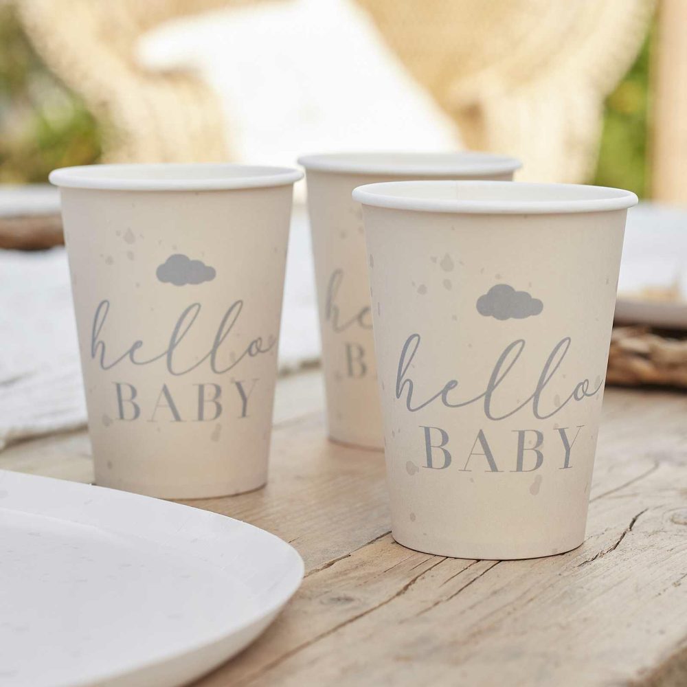 Paper Cups |   Hello Baby Neutral Baby Shower Cups Paper Cups Paper Cups