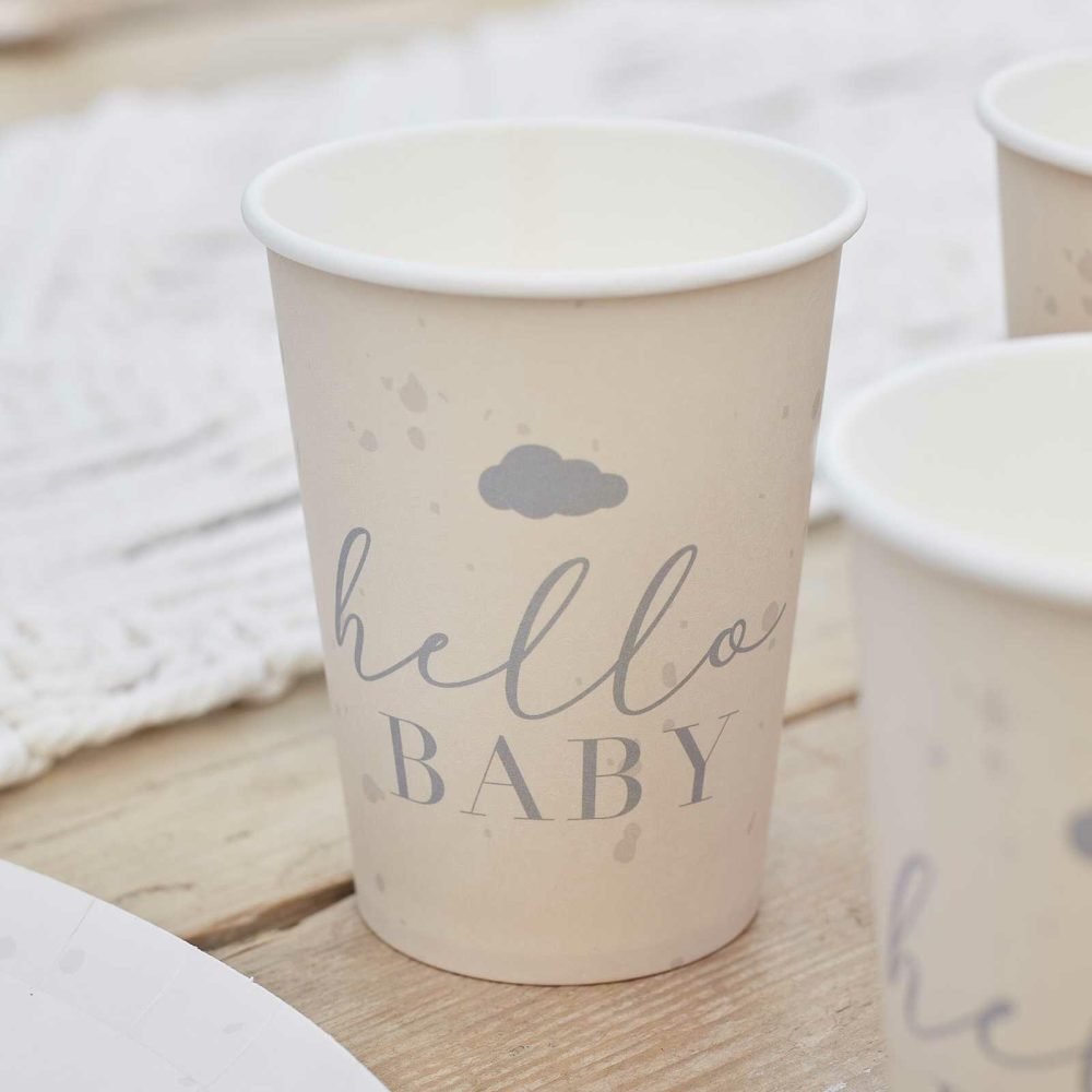 Paper Cups |   Hello Baby Neutral Baby Shower Cups Paper Cups Paper Cups