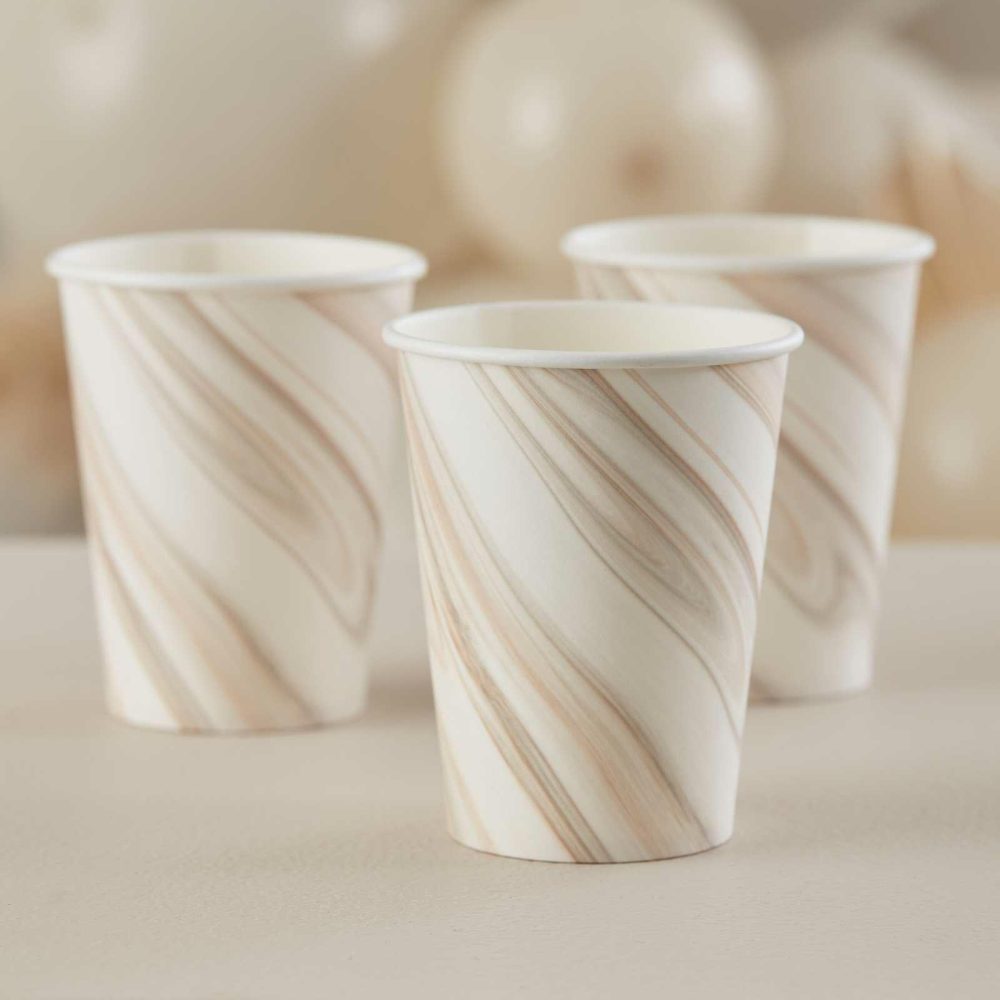 Paper Cups |   Natural Marble Print Paper Cups Paper Cups Paper Cups