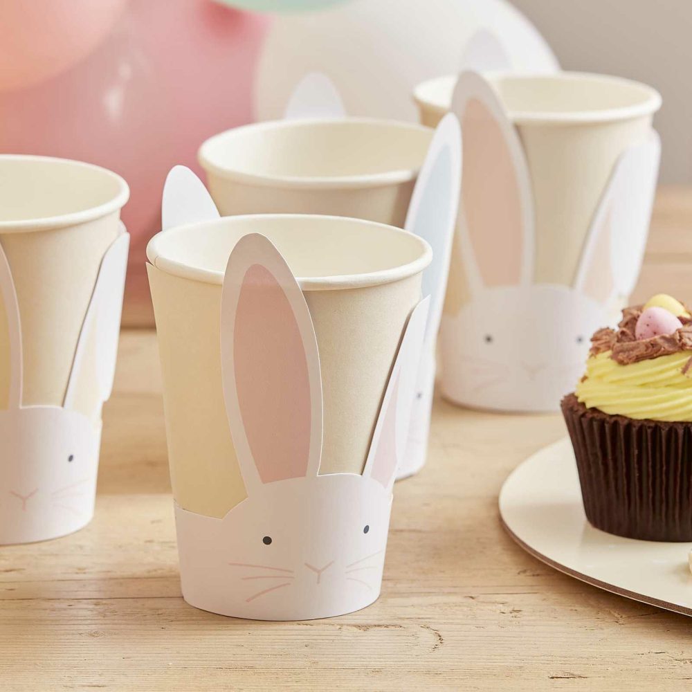 Paper Cups |   Pastel Easter Bunny Paper Cups Party Tableware Paper Cups