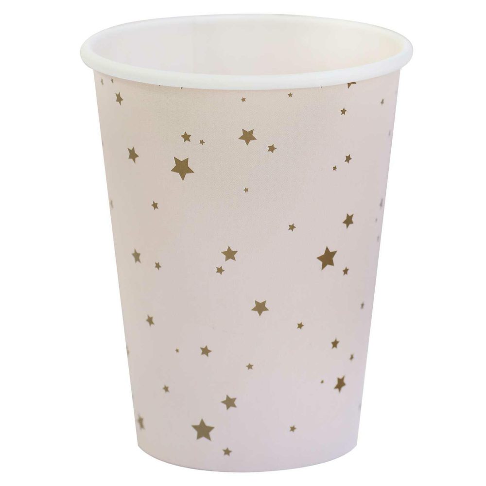 Paper Cups |   Pink And Gold Star Paper Party Cups Paper Cups Paper Cups