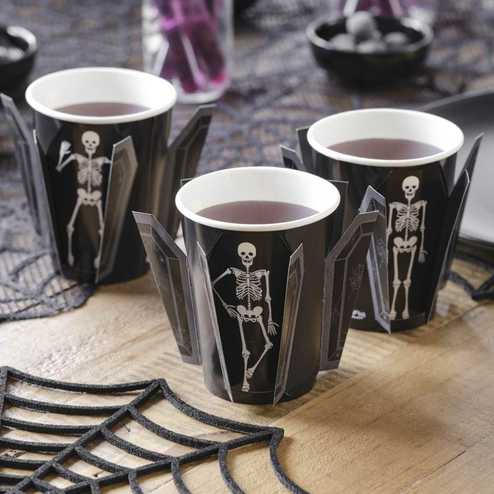 Paper Cups |   Pop Out Skeleton Coffin Paper Halloween Cups Paper Cups Paper Cups