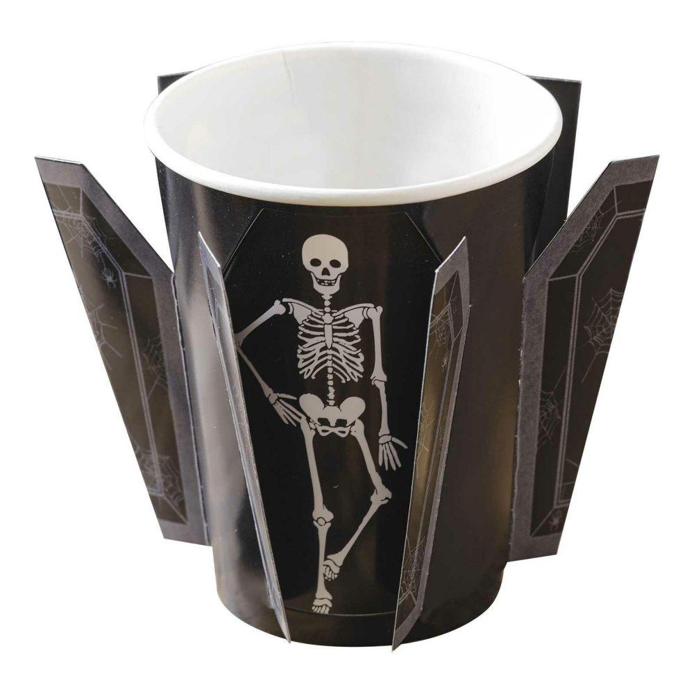 Paper Cups |   Pop Out Skeleton Coffin Paper Halloween Cups Paper Cups Paper Cups