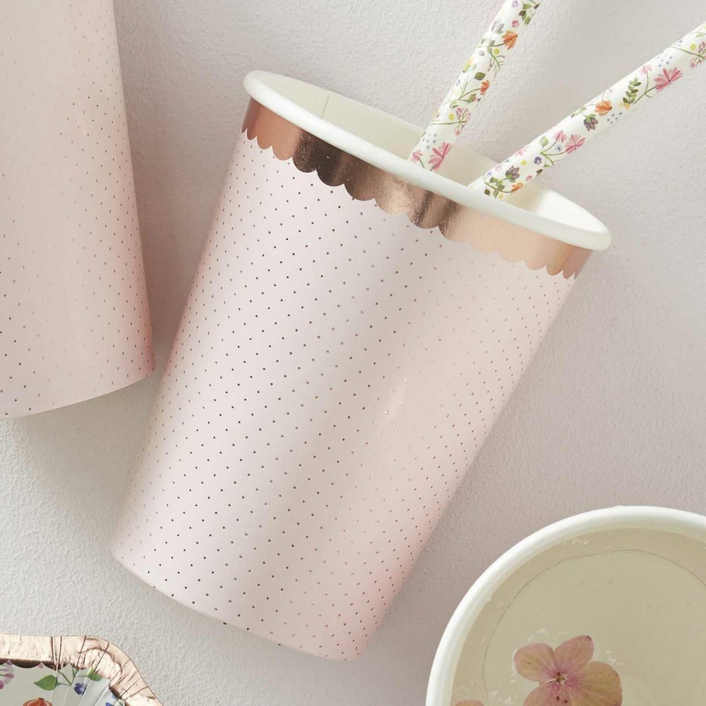 Paper Cups |   Rose Gold Spotty Paper Cups Paper Cups Paper Cups