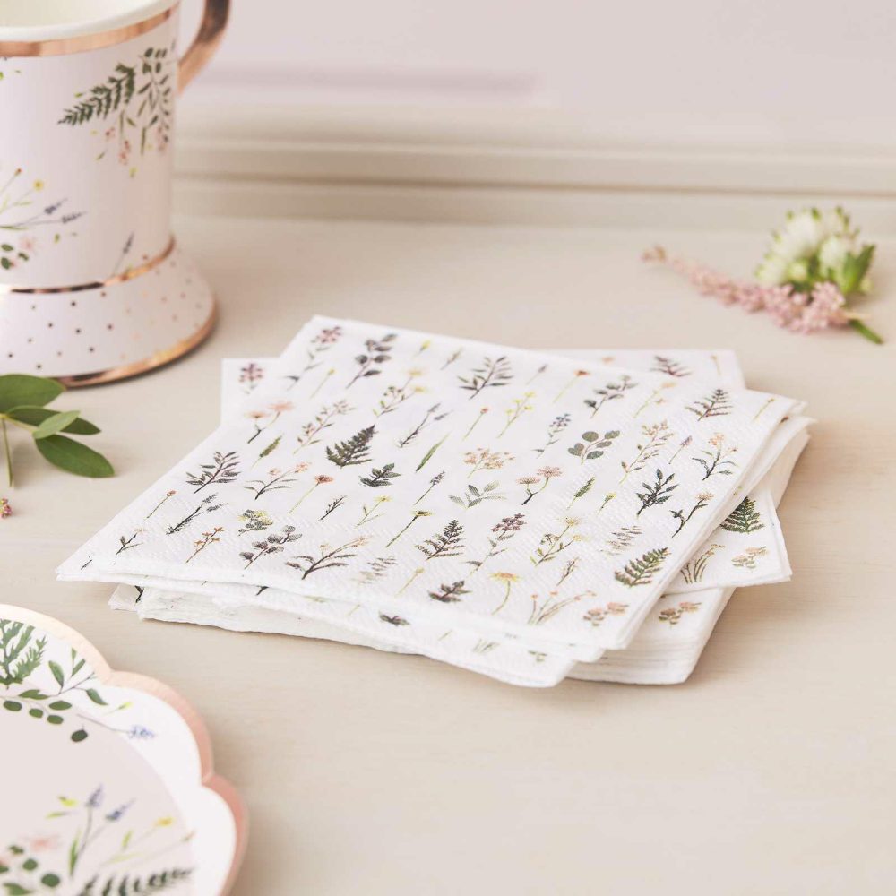 Paper Napkins |   Afternoon Tea Floral Cocktail Napkins Paper Napkins Paper Napkins