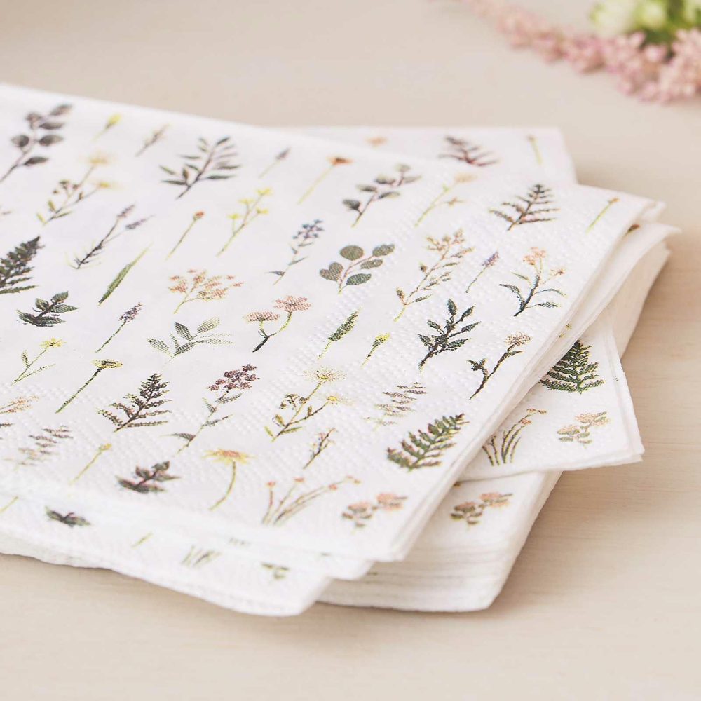 Paper Napkins |   Afternoon Tea Floral Cocktail Napkins Paper Napkins Paper Napkins