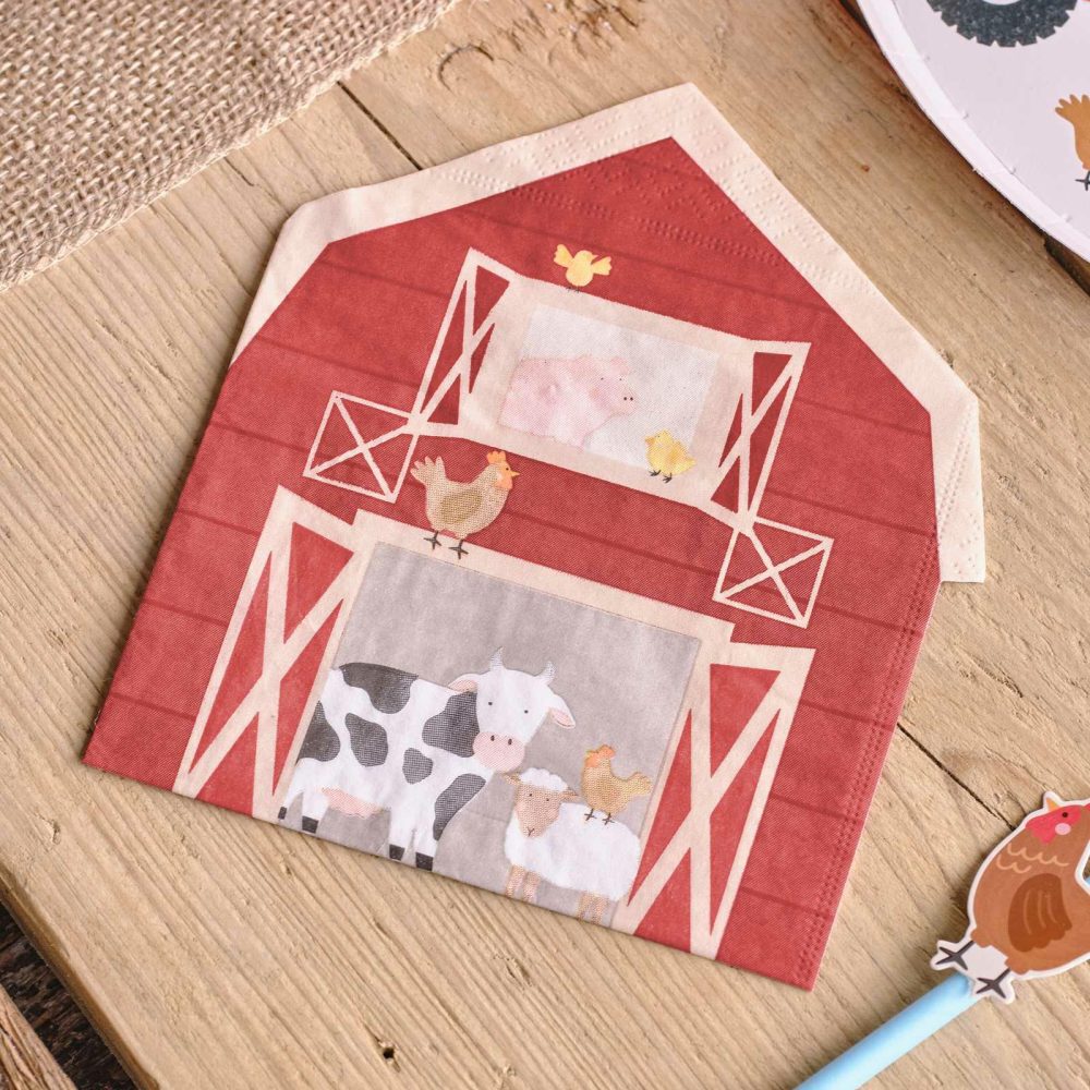 Paper Napkins |   Barn Shaped Farm Paper Party Napkins Paper Napkins Paper Napkins