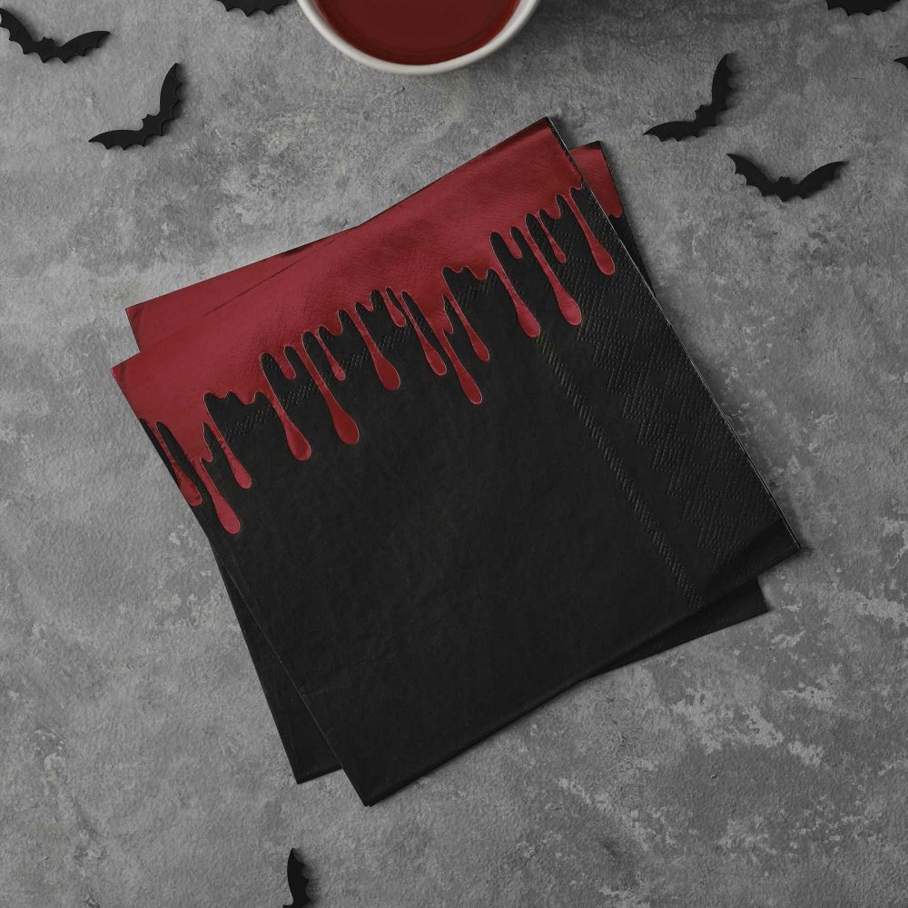 Paper Napkins |   Blood Drip Foiled Paper Halloween Napkins Paper Napkins Paper Napkins