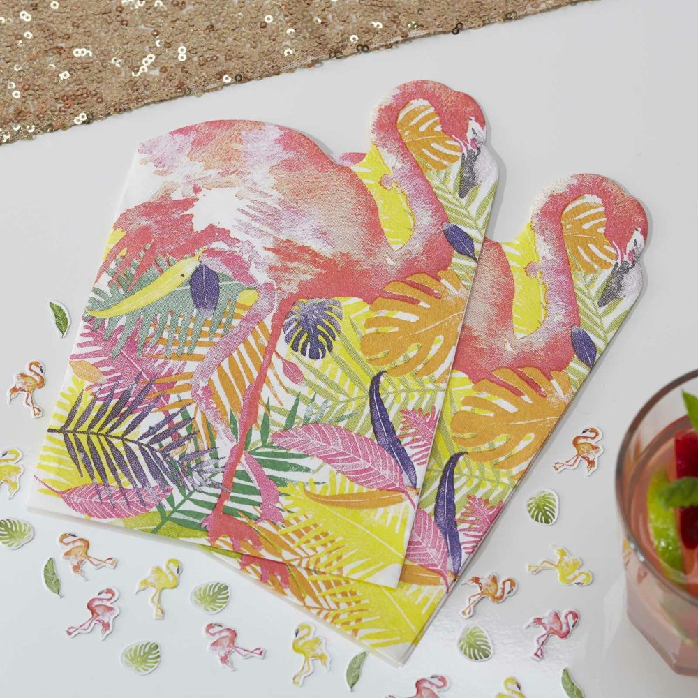 Paper Napkins |   Flamingo Shaped Paper Napkins – Flamingo Fun Paper Napkins Paper Napkins