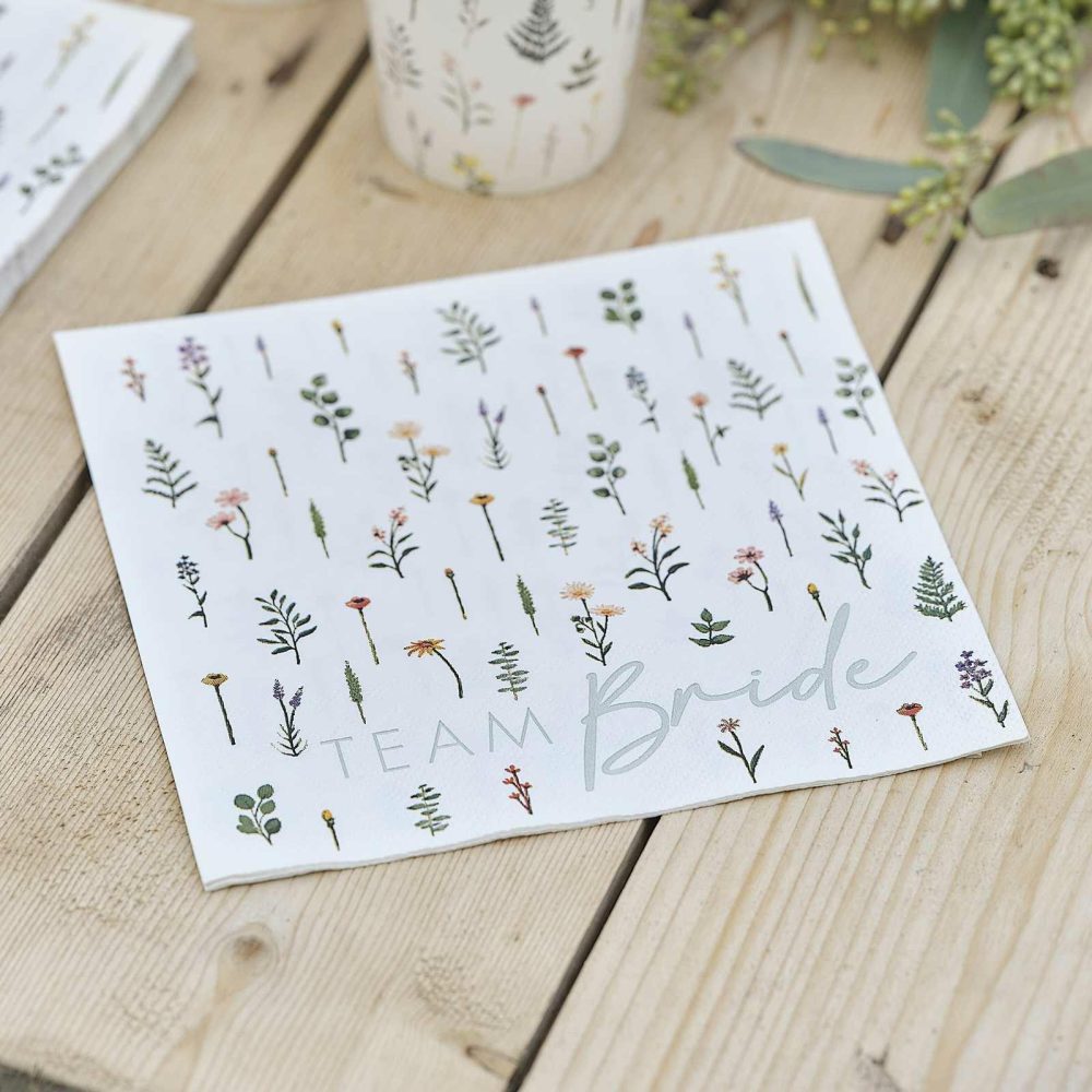 Paper Napkins |   Floral Team Bride Hen Party Paper Napkins Party Tableware Paper Napkins