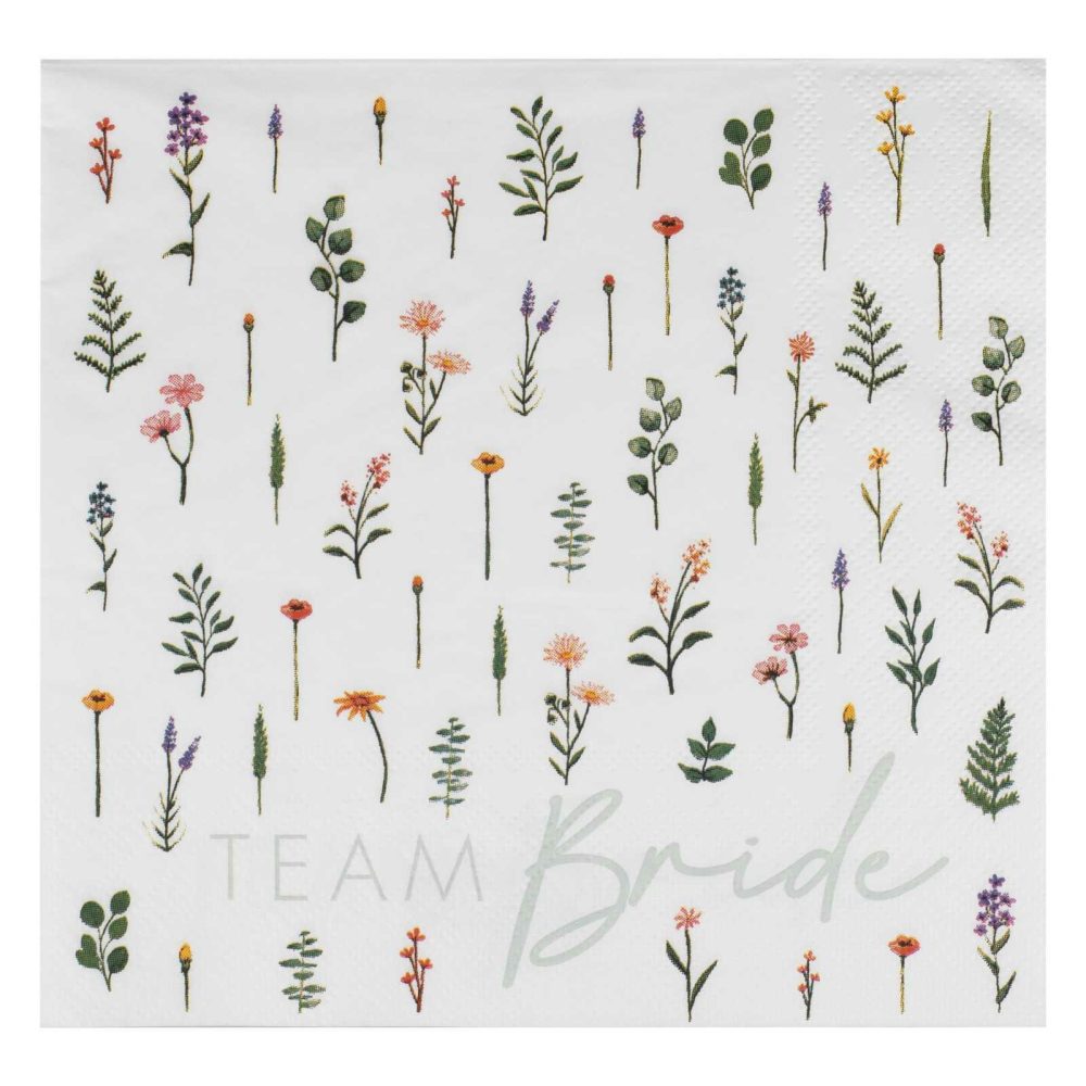 Paper Napkins |   Floral Team Bride Hen Party Paper Napkins Party Tableware Paper Napkins