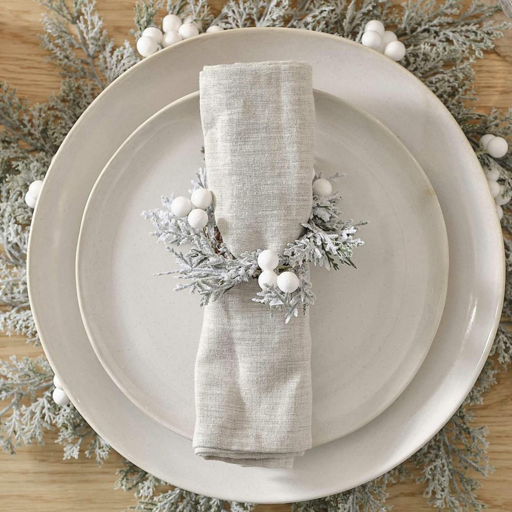 Paper Napkins |   Foliage Christmas Napkin Rings With Berries Paper Napkins Paper Napkins